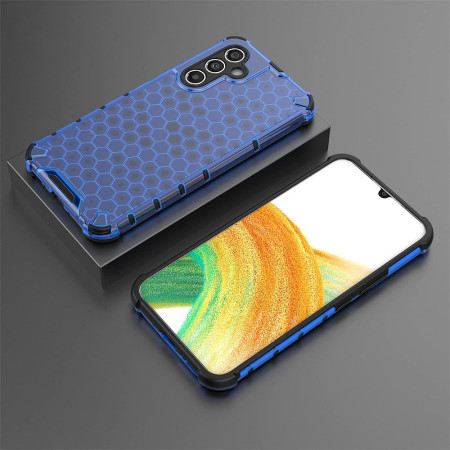 Husa antisoc compatibila Samsung Galaxy S24 Plus, Honeycomb AirBag, Albastru