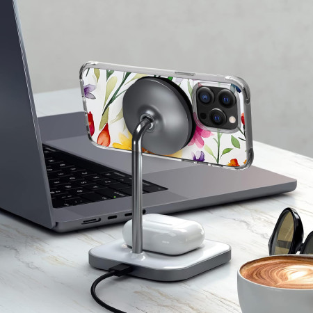 Husa personalizata pentru Apple iPhone 13 Pro Max, MagSafe Atasare Magnetica, Antisoc, Model Floral 1