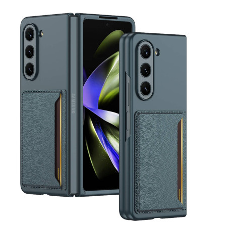 Husa telefon compatibil Samsung Galaxy Z Fold 5, Wallet Premium, Sustine Card, Verde