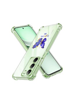 Husa Antisoc pentru Realme 14x - AirBag TPU, Colțuri Ranforsate- Butterfly Mov 