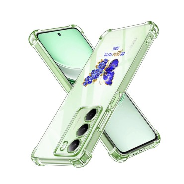 Husa Antisoc pentru Realme 14x - AirBag TPU, Colțuri Ranforsate- Butterfly Mov 