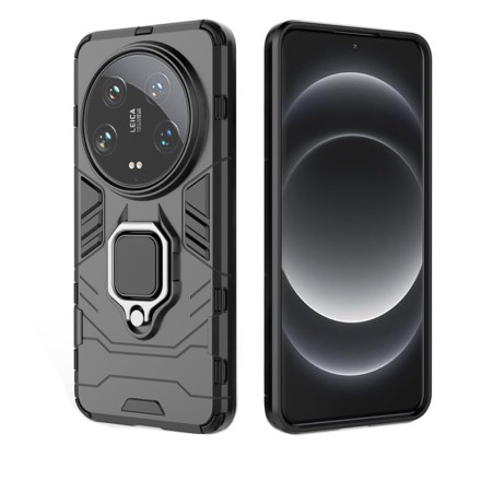 Husa telefon pentru Xiaomi 14 Ultra, Inel Magnetic tip Suport, Negru