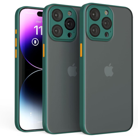 Husa cu protectie la camere si finisaj mat pentru APPLE iPhone, Verde - Alege Modelul!