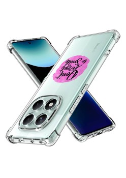 Husa Antisoc pentru Xiaomi Redmi Note 14 Pro 4G / Poco F7, AirBag PRO, Clear, Don't Forget To Smile