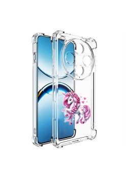 Husa Antisoc pentru Oppo Find X8 Pro, AirBag, Pink Unicorn, Clear 