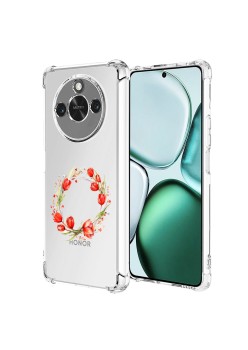 Husa Antisoc pentru Honor X9c Smart, AirBag, Pink wreath 15, Clear 