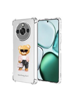 Husa Antisoc pentru Honor X9c Smart, AirBag PRO, Clear, Working Girl