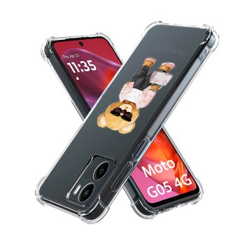 Husa Antisoc pentru Motorola Moto G05, AirBag PRO, Clear, Working Girl