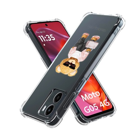 Husa Antisoc pentru Motorola Moto G05, AirBag PRO, Clear, Working Girl