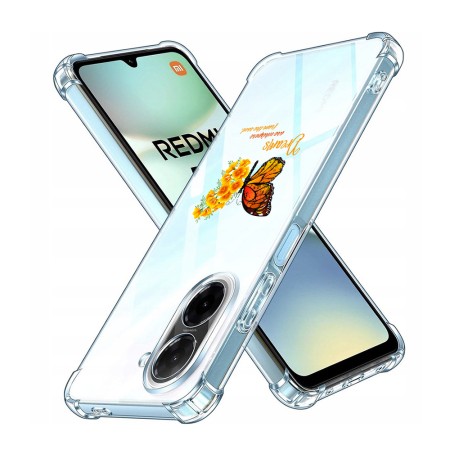 Husa Antisoc pentru Xiaomi Redmi A5 4G - AirBag TPU, Colțuri Ranforsate- Butterfly Galben 