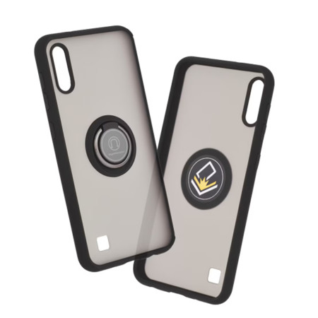 Husa HTP Glinth compatibila cu Samsung Galaxy A10 / M10, Magnet Auto si Ring Holder, Black