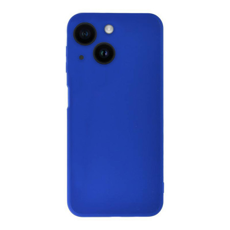 Husa Silicon compatibila Apple iPhone 15, Soft Matt, Protectie Camera Foto, Albastru