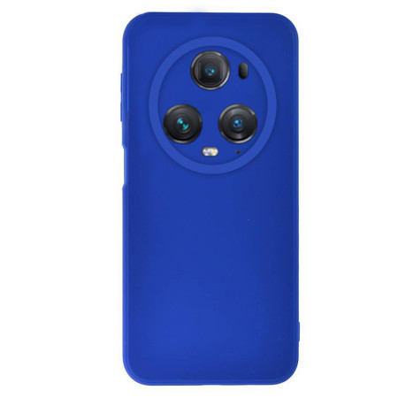 Husa Silicon compatibila Honor Magic 5 Pro, Soft Matt, Protectie Camera Foto, Albastru