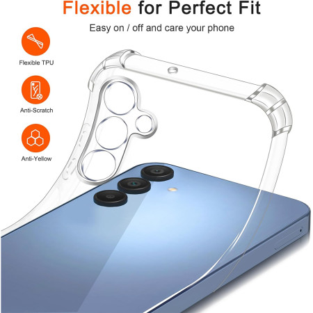 Husa Antisoc compatibila Samsung Galaxy A15, PRO AirBag, Clear