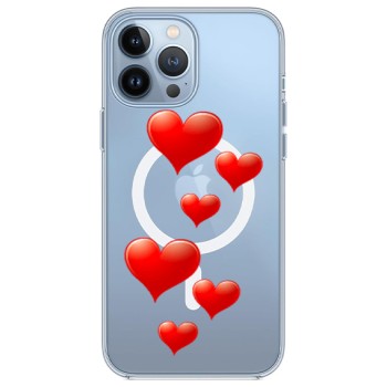 Husa personalizata Apple iPhone 15 Pro Max, MagSafe, Little Hearts