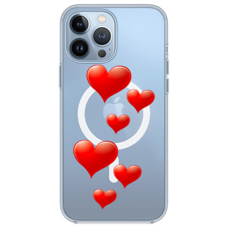 Husa personalizata Apple iPhone 15 Pro Max, MagSafe, Little Hearts