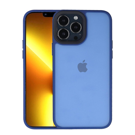 Husa cu protectie la camere si finisaj mat compatibil Apple iPhone 14 Pro Max, Smoked, Albastru