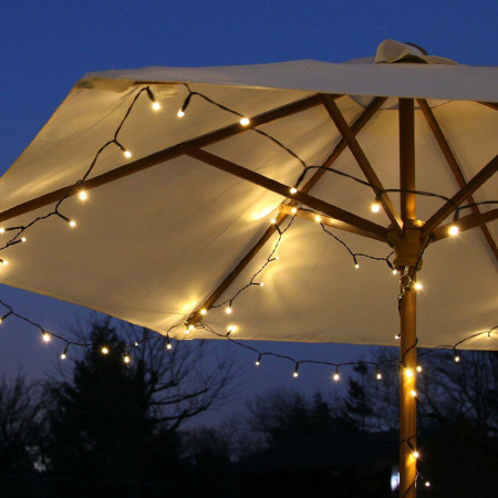 Instalatie Brad de Craciun liniara, 8 jocuri de lumini, Controler, 22 m din care 1m prelungitor, 220V, 300 LED, Alb Cald