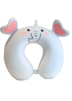 Pernă Ergonomică TravelElephant, Suport Anatomic pentru Gât și Cap, Spumă cu Memorie, 30x30 cm, Prindere cu Capse, Albastru