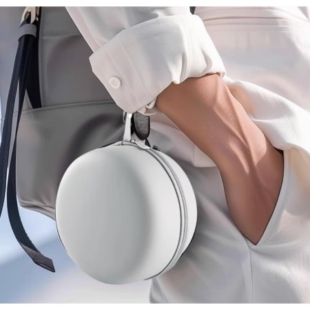 Pernă TravelSupport, Formă de U, Suport Ergonomic pentru Gât și Cap, Spumă cu Memorie, Sistem de Prindere cu Capse, 30x30 cm, Gri