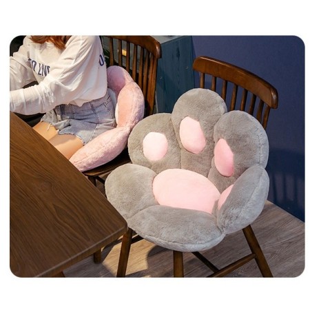 Pernă Pufoasă CatPaw, Design Lăbuță de Pisică, Plus Moale și Confortabil, Ideală pentru Scaun, Canapea sau Podea, 80x70 cm, Gri