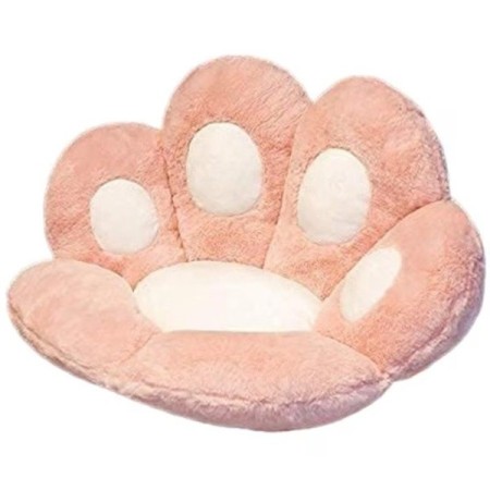 Perna Decorativa pentru Scaun, in Forma de Laba de Pisica, Material Plus, Moale, 80x70 cm, Roz