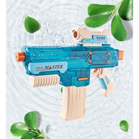 Pistol cu Apa Electric pentru Copii, Rezervor 500 ml, Raza Stropire 10m, Baterie Litiu 3.7V, Jucarie Piscina/Plaja, Albastru