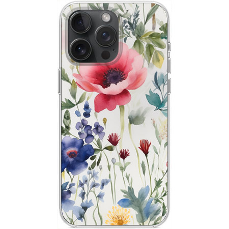 Husa personalizata pentru Apple iPhone 15 Pro Max, MagSafe Atasare Magnetica, Antisoc, Model Floral 4