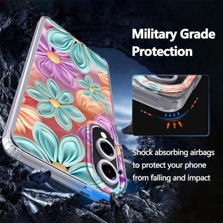 Husa pentru Samsung Galaxy S25 Edge, Atasare Magnetica, MagSafe, 3D Flower Medley 2