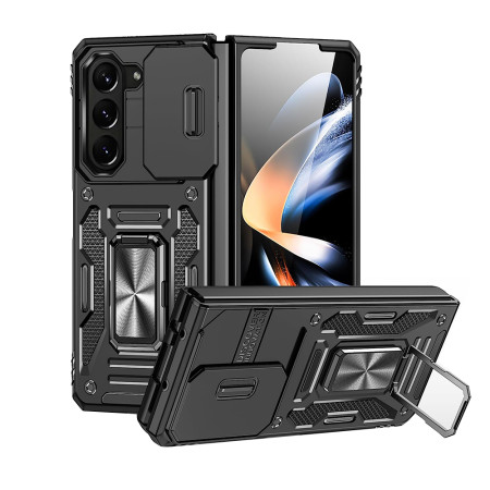 Husa telefon Samsung Galaxy Z Fold 5, Glinth Magnet Auto si Inel Rotativ, Negru