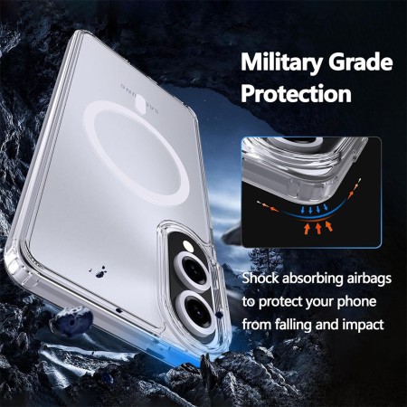 Husa pentru Samsung Galaxy S25 Edge, Atasare Magnetica, MagSafe, Transparent