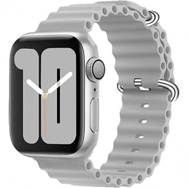 Bratara compatibila cu Apple Watch 42 mm, 44 mm, 45 mm, Smartwatch, TPU Flexibil, Gri
