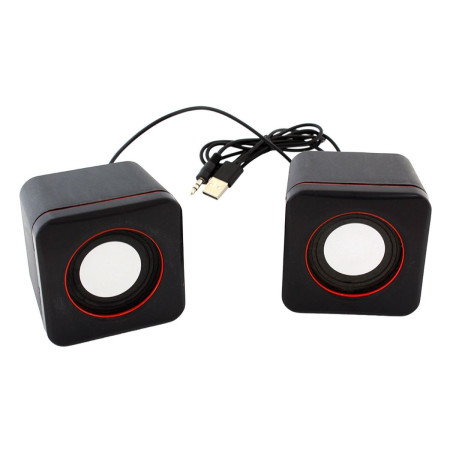 Boxe Stereo 2.0, Conectare USB & Jack, 2 x 3W, Negru