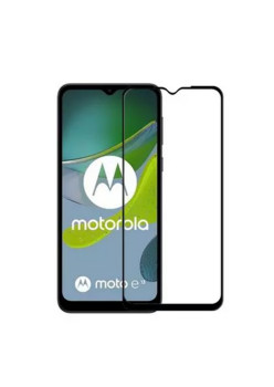 Folie sticla securizata compatibila cu Motorola Moto E13, CFP1, Case Friendly, Full Glue, Lipire Completa, 9H, BRO, Negru