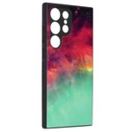 Husa Glaze Glass Care compatibila cu Samsung Galaxy S23 Ultra, Slim Glow, HTPMAG, Fiery Ocean