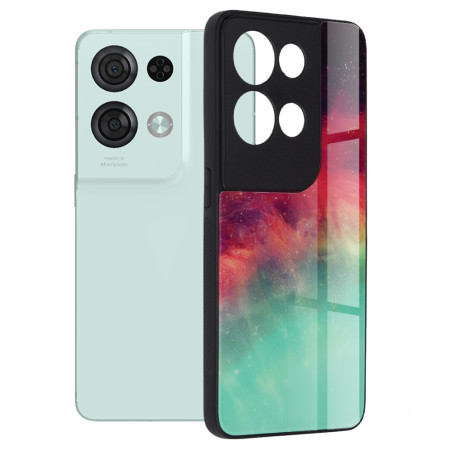 Husa Glaze Glass Care compatibila cu Oppo Reno 8 Pro, Slim Glow, HTPMAG, Fiery Ocean
