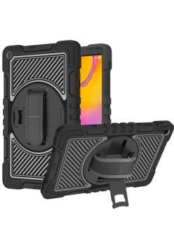 Husa de protectie compatibila cu Samsung Galaxy Tab A 10.1 2019 T510/T515, StripeShell 360 HTPMAG, Negru