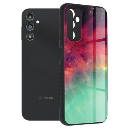 Husa Glaze Glass Care compatibila cu Samsung Galaxy A14 5G, Slim Glow, HTPMAG, Fiery Ocean