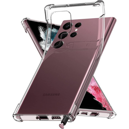Husa Anti Shock compatibila cu Samsung Galaxy S23 Ultra, Flexibil, Anti-Explozie, AntiDust, Transparenta