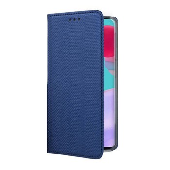 Husa compatibila cu Samsung Galaxy A14, Optim Close, Flip On, Albastru