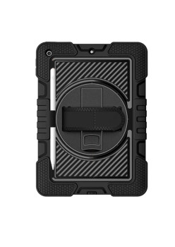 Husa de protectie compatibila cu Apple iPad 9.7 2017 / 2018, StripeShell 360 HTPMAG, Negru