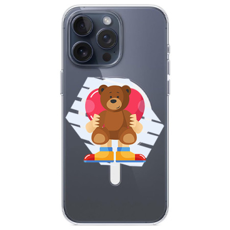 Husa personalizata Apple iPhone 14 Pro Max, MagSafe, Teddy Bear Love