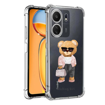 Husa Antisoc personalizata pentru Xiaomi Redmi 13C 4G, AirBag Working Girl, Clear