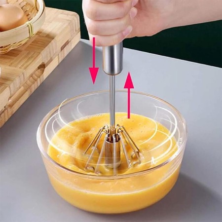 Mixer Manual de Bucatarie pentru Oua, Frisca si Aluat, Maner din Otel Inoxidabil, 27x7 cm