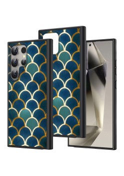Husă pentru Samsung Galaxy S25 Ultra, DC Cobalt Marble, Protecție Cameră, Antișoc, Design Slim, Seigaiha