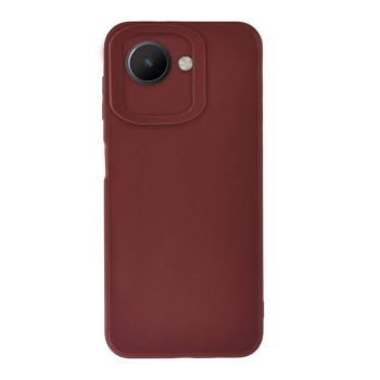 Husa Silicon Realme C30, Soft Matt, Protectie Camera Foto, Bordo