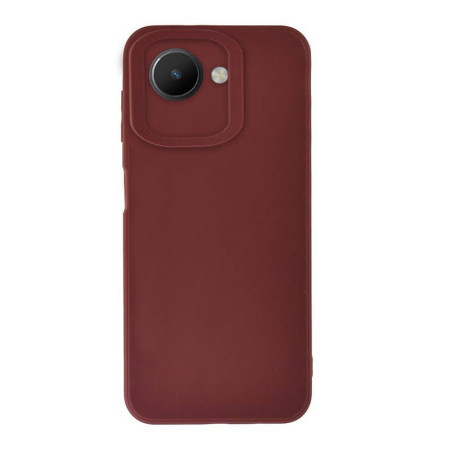 Husa Silicon Realme C30, Soft Matt, Protectie Camera Foto, Bordo