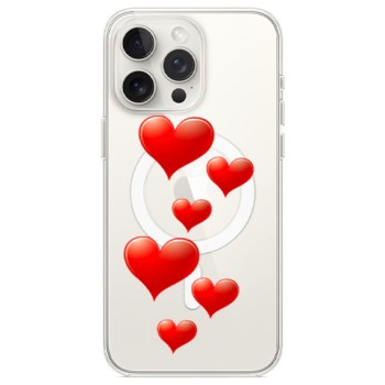 Husa personalizata Apple iPhone 14 Pro, MagSafe, Little Hearts