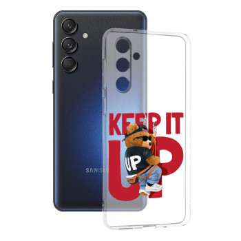 Husa Transparenta TPU pentru Samsung Galaxy M55, Keep It Up, Ultra-Slim, Protectie Completa