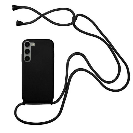 Husa compatibila cu Samsung Galaxy S23, Strap, Cu Snur prindere gat regrabil, Camera Protect, Antishock, Negru